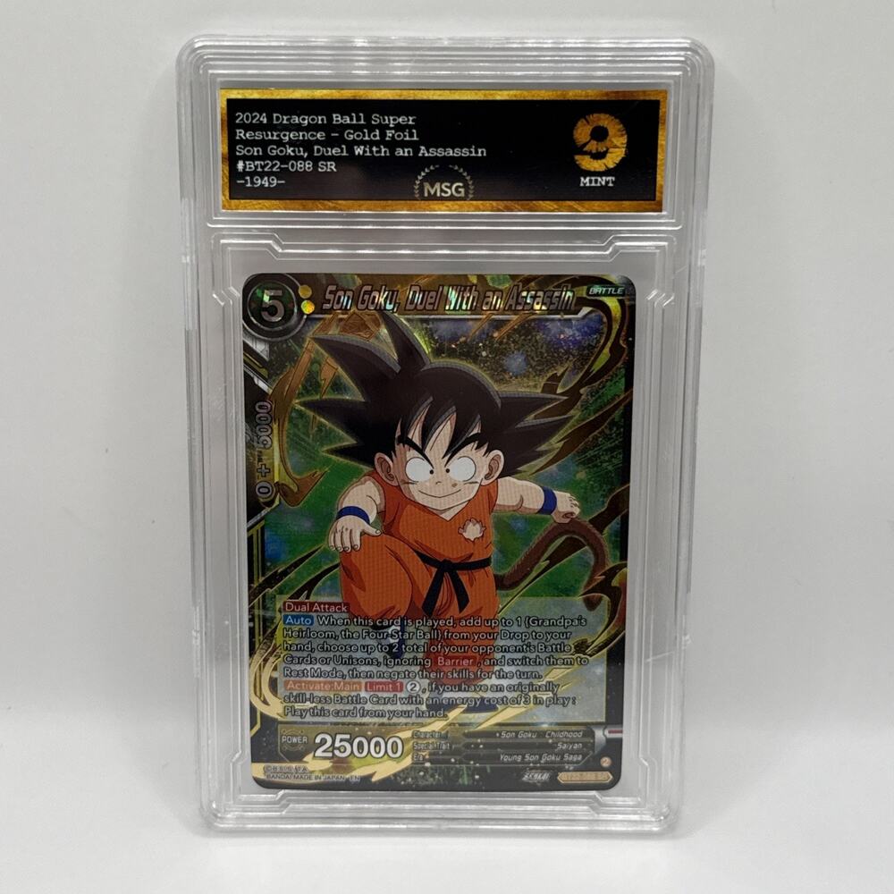 Son Goku, Duel With an Assassin SR Foil - DRAGON BALL SUPER (Rare) Graded 9